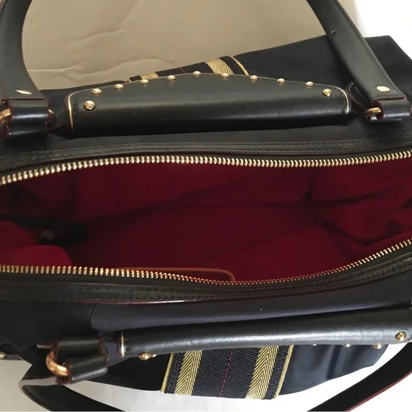 MZ Wallace Navy and Gold Tote Bag 20 inches by 12 inches - Picture 4 of 7